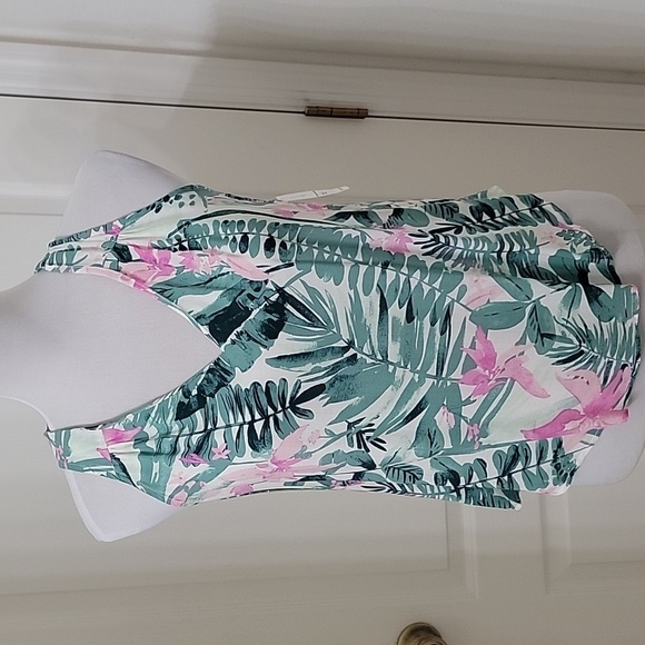 Old Navy Size XSP Patterned V Neck Cutout Tank Top, NEW With Tag - Picture 1 of 13